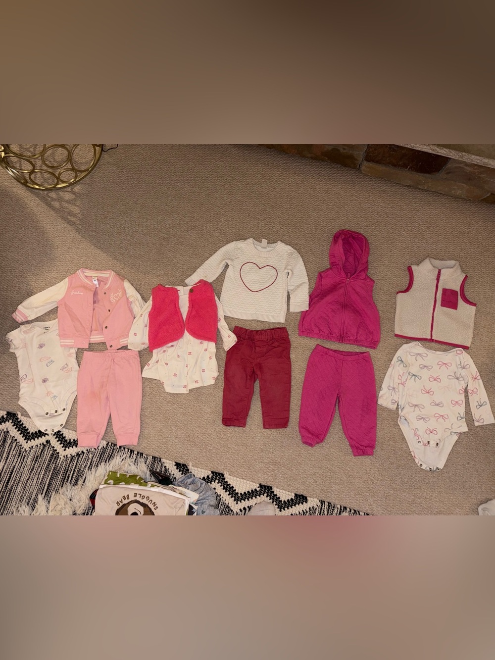 9 Month Baby Pink Bundle Set of 5 Sets for Baby Girls